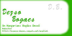 dezso bogacs business card